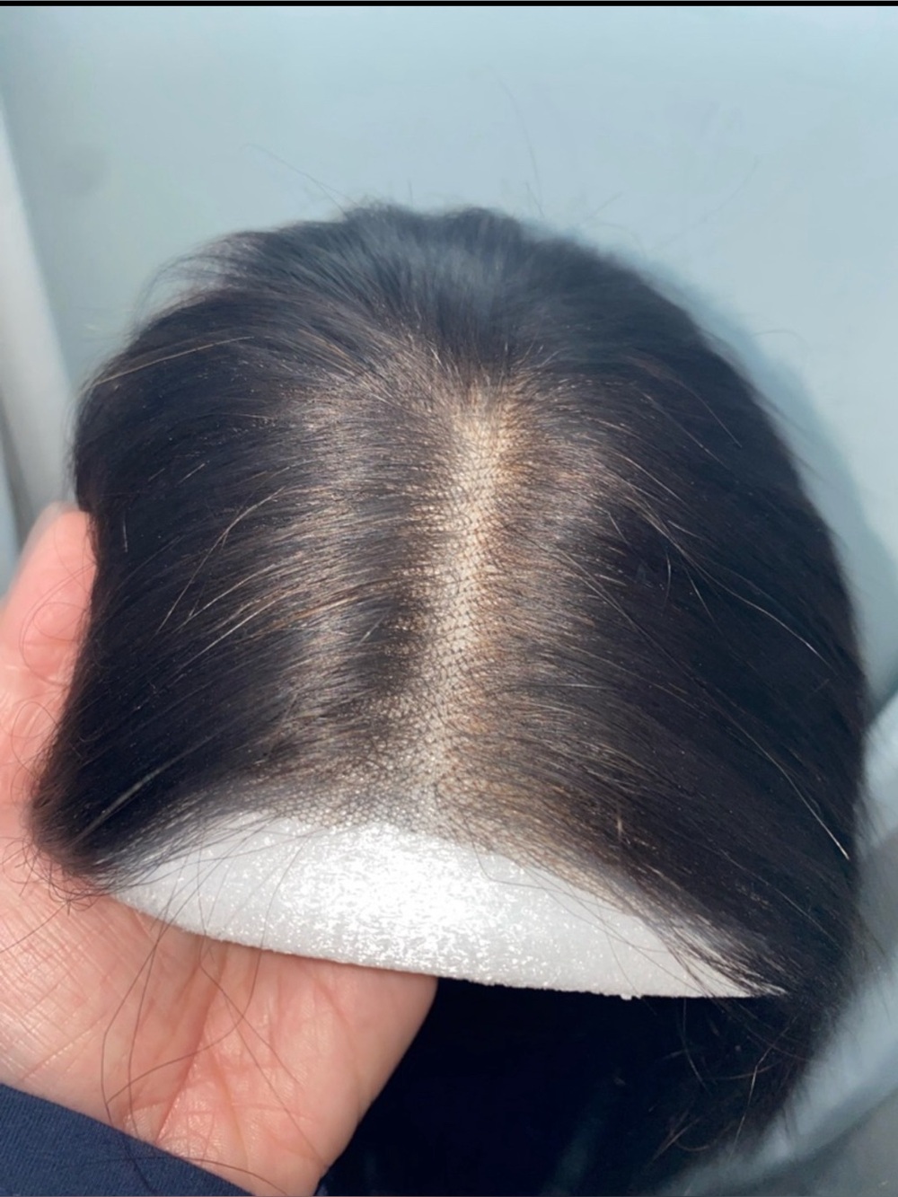 Silky straight 24” human hair wig- 
lace top  9*6
